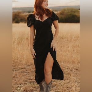 Zara black maxi dress with slit